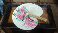 Beautiful handmade paper folding fan